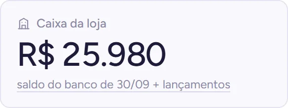 Caixa da loja: R$ 25.980