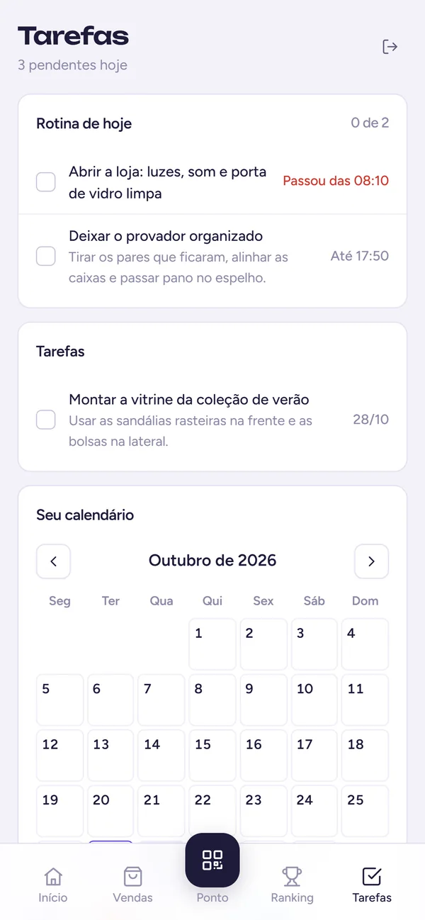 Tarefas e rotinas do dia no celular